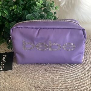 Bebe Purple Lavender Cosmetic Travel Makeup Bag NWT